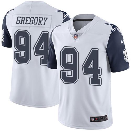 Nike Cowboys #94 Randy Gregory White Men's Stitched NFL Limited Rush Jersey - Click Image to Close